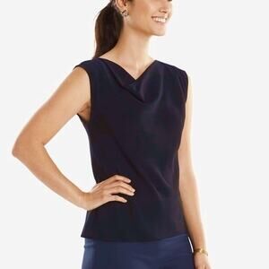 MM LaFleur Rowling Cowl Neck Tank Purple Sleeveless Top Blouse Draped +3 3X